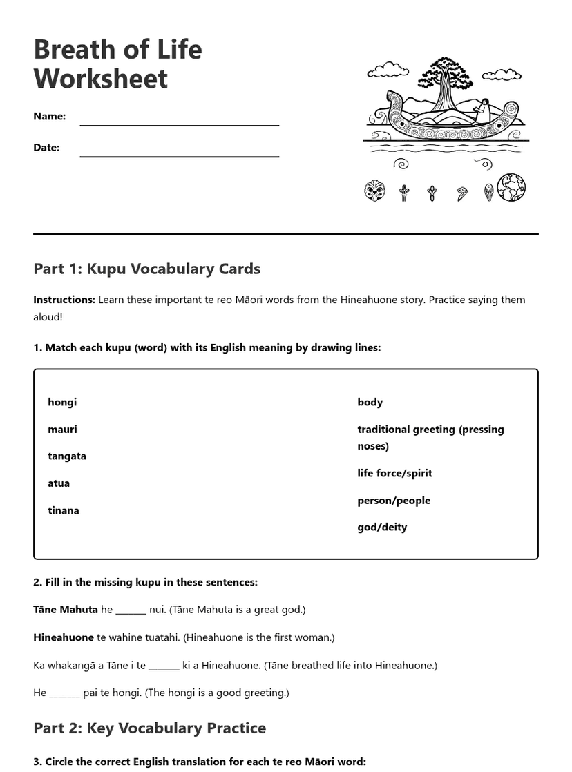 Breath of Life Worksheet