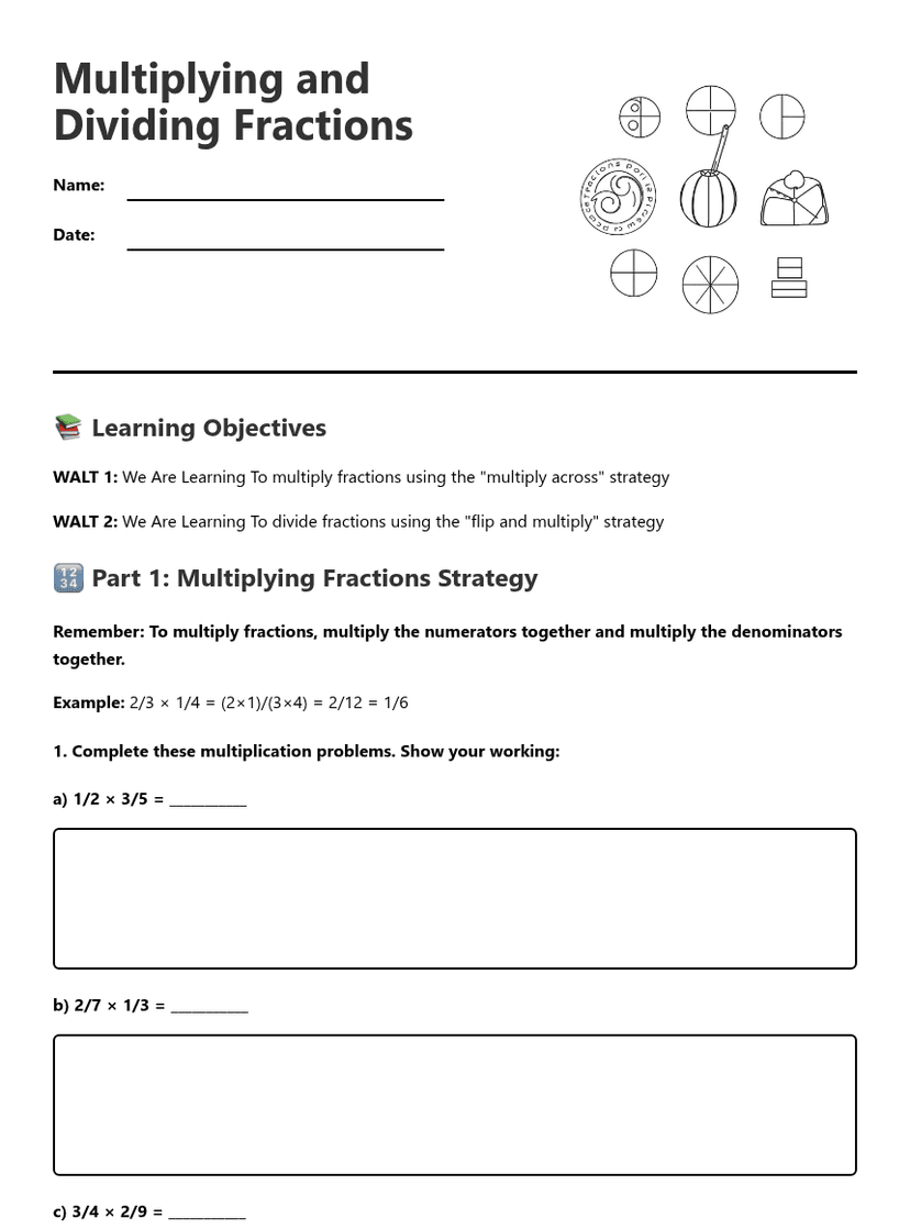Multiplying and Dividing Fractions