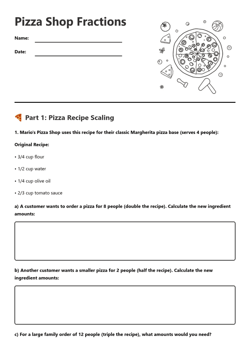 Pizza Shop Fractions