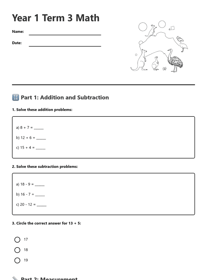 Year 1 Term 3 Math