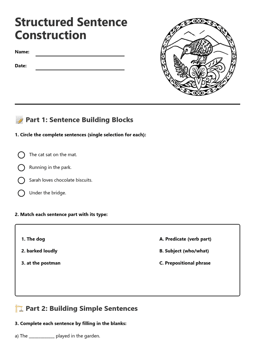 Structured Sentence Construction