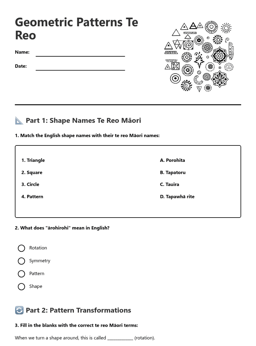 Geometric Patterns Te Reo