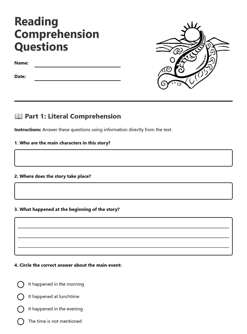 Reading Comprehension Questions