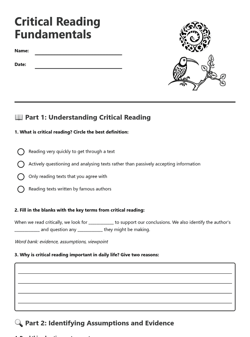 Critical Reading Fundamentals
