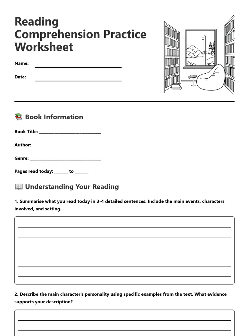 Reading Comprehension Practice Worksheet