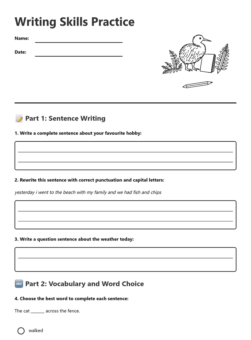 Writing Skills Practice