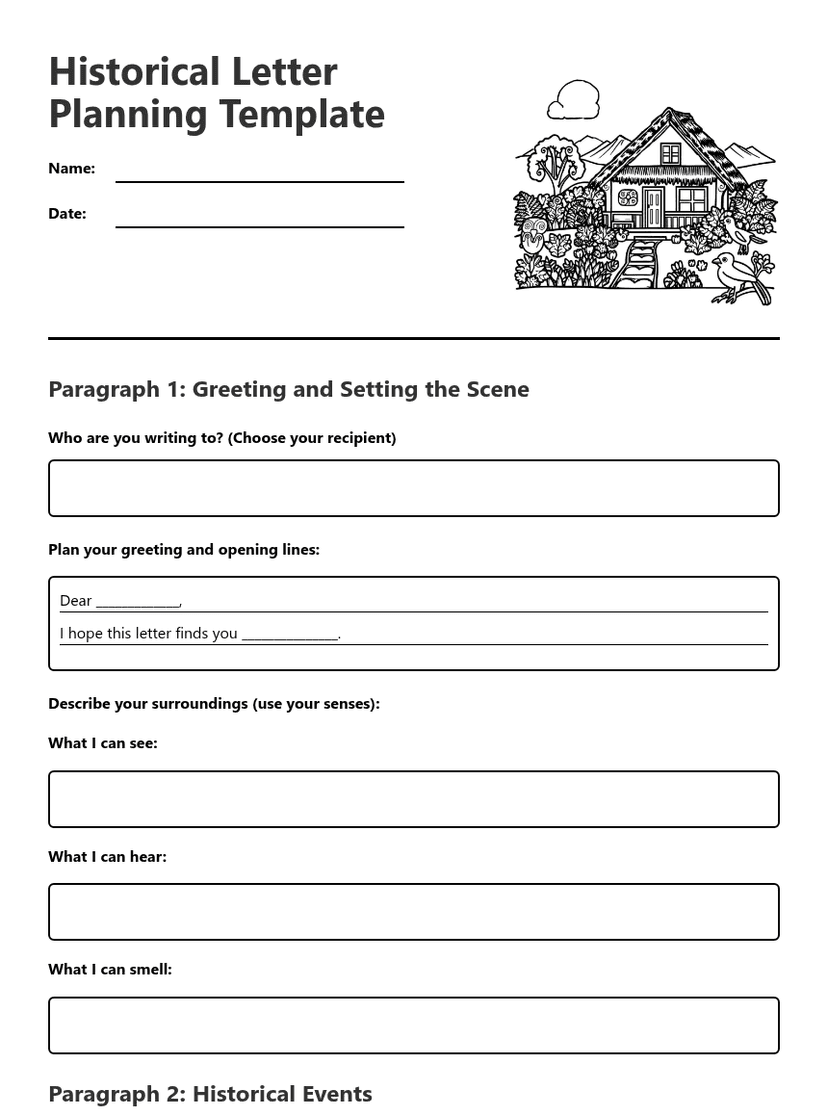 Historical Letter Planning Template