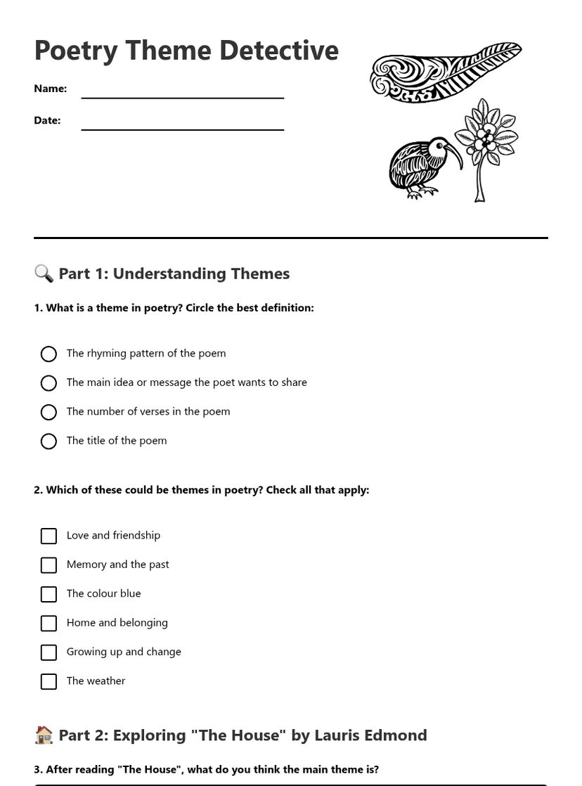 Poetry Theme Detective