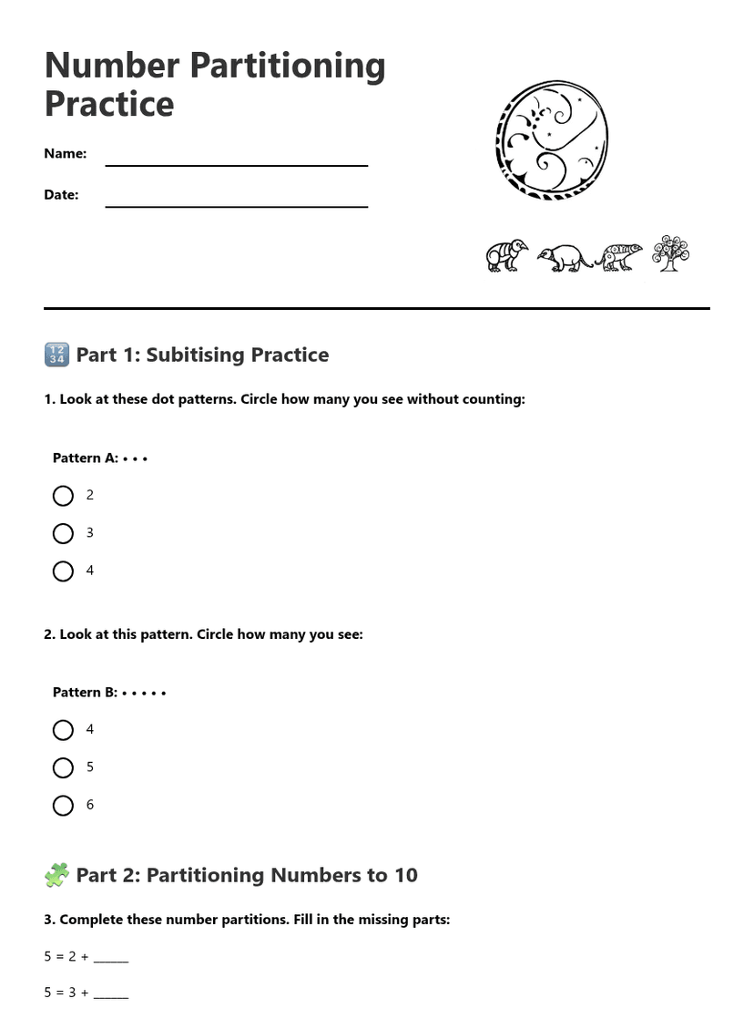 Number Partitioning Practice