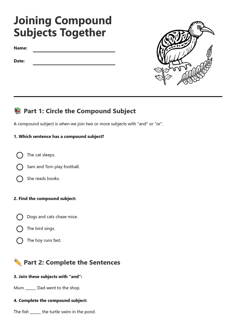 Joining Compound Subjects Together