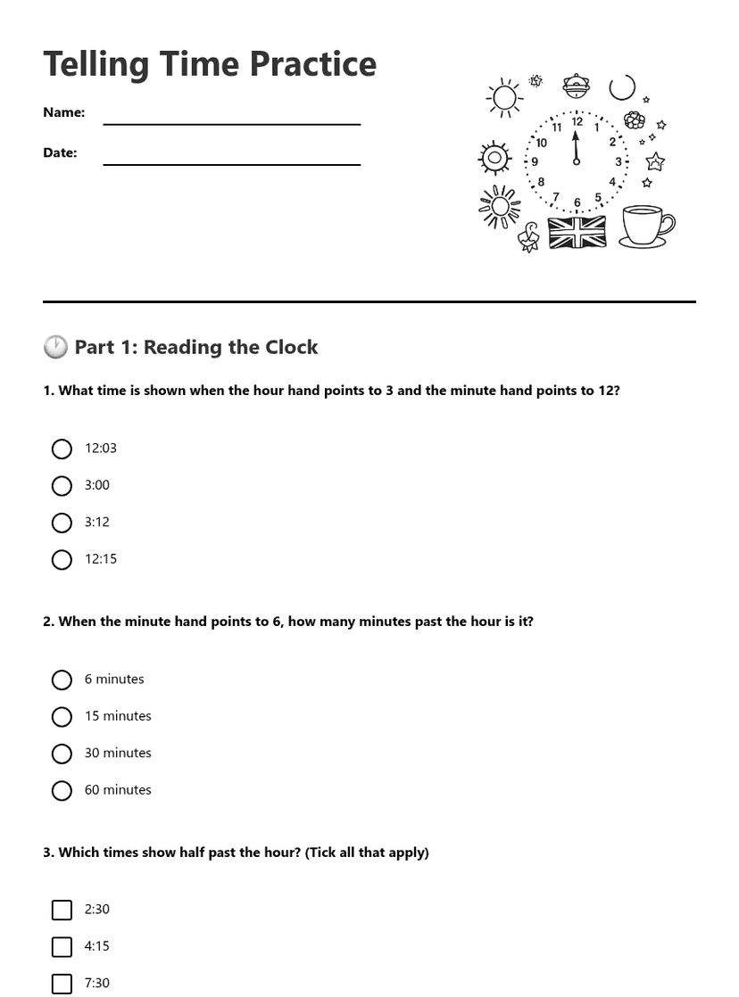 Telling Time Practice