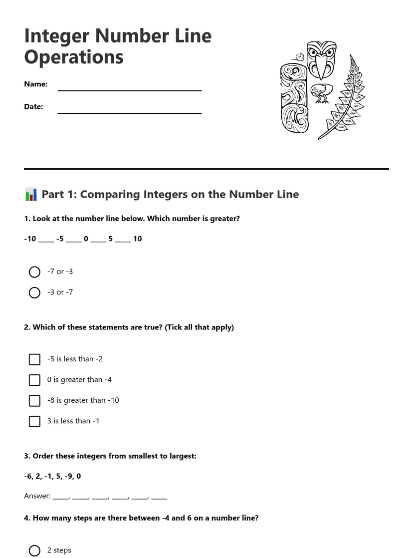 Integer Number Line Operations