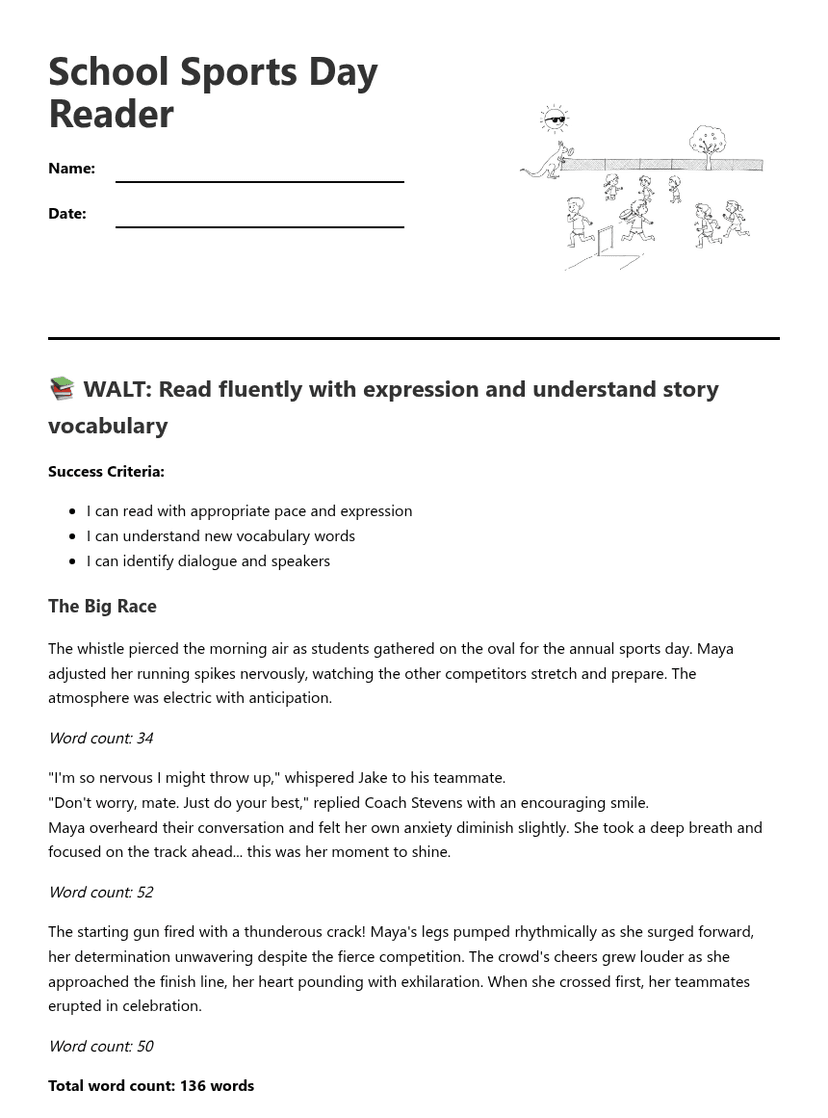 School Sports Day Reader