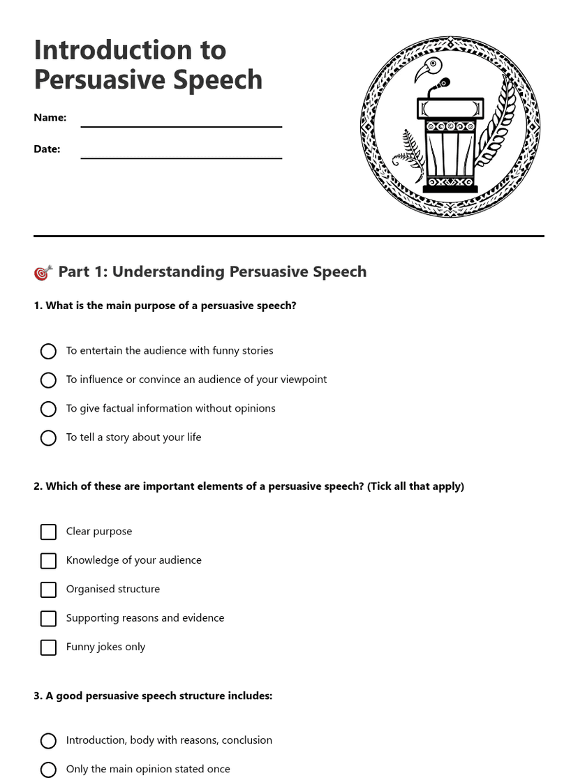 Introduction to Persuasive Speech