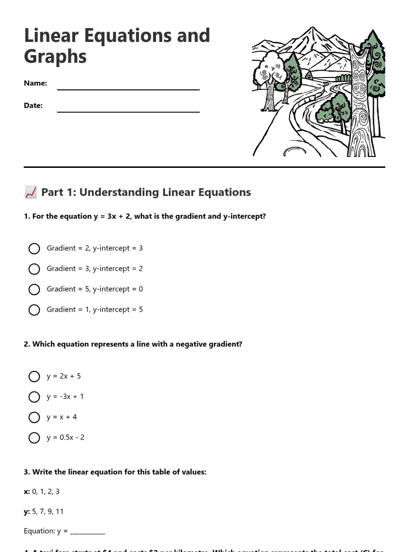 Linear Equations and Graphs