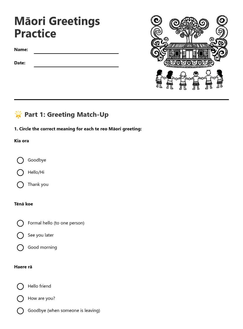 Māori Greetings Practice