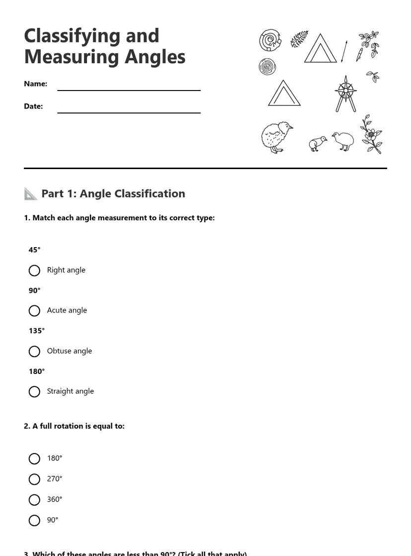 Classifying and Measuring Angles