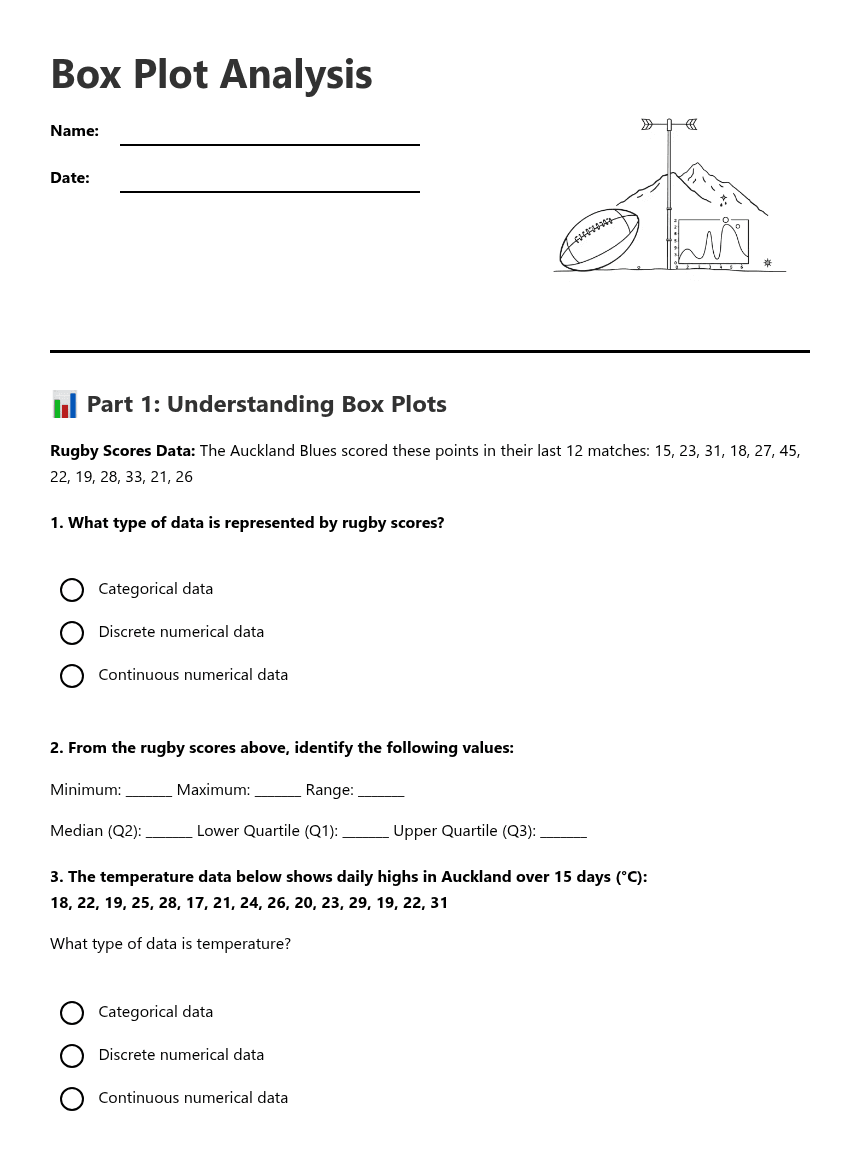 Box Plot Analysis worksheet preview