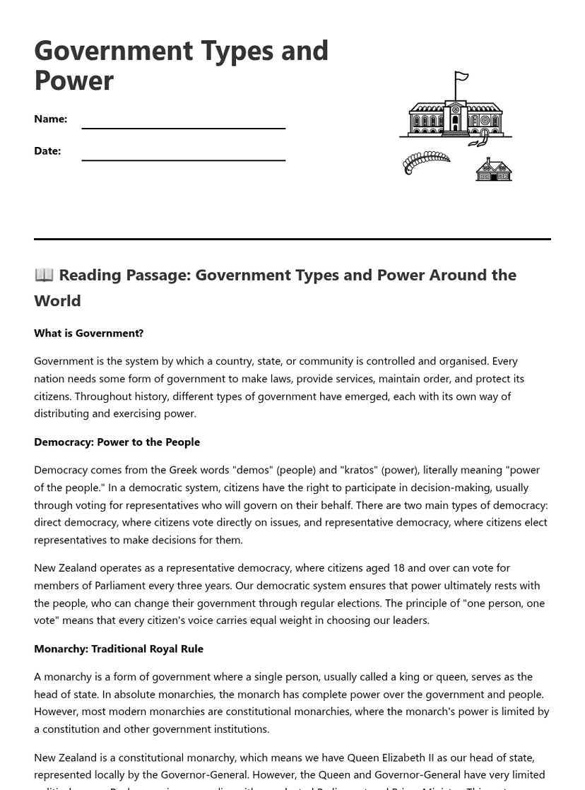 Government Types and Power