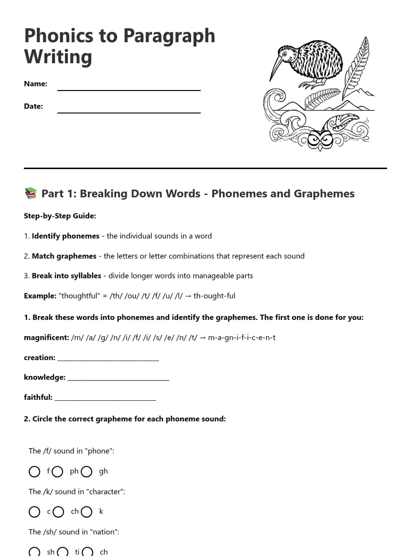 Phonics to Paragraph Writing