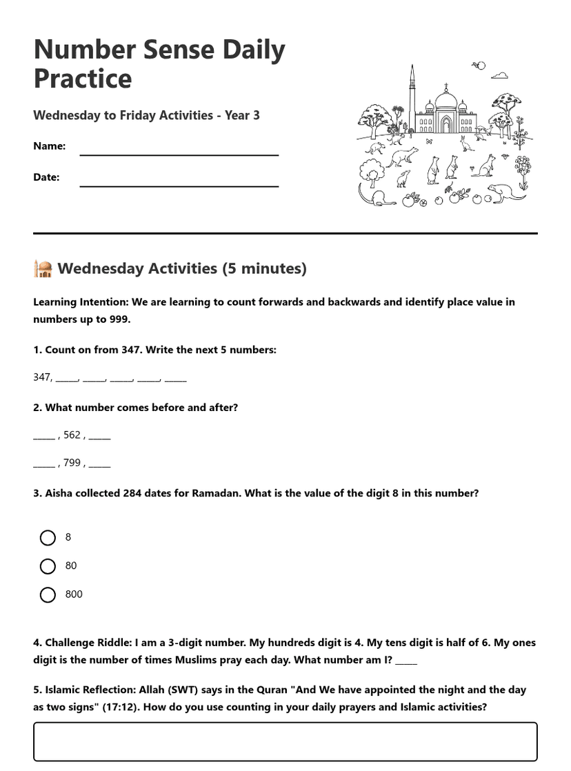 Number Sense Daily Practice