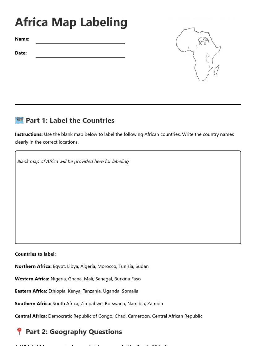 Africa Map Labeling