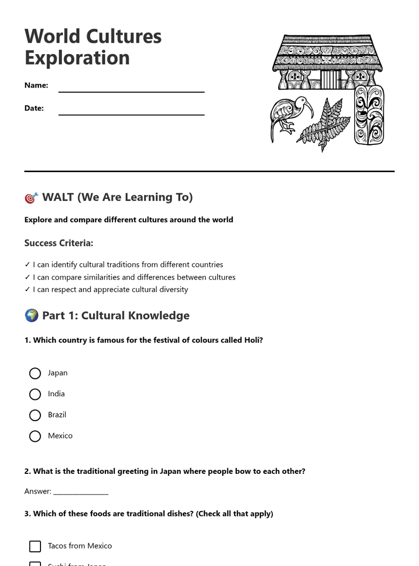 World Cultures Exploration