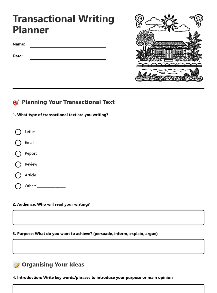 Transactional Writing Planner