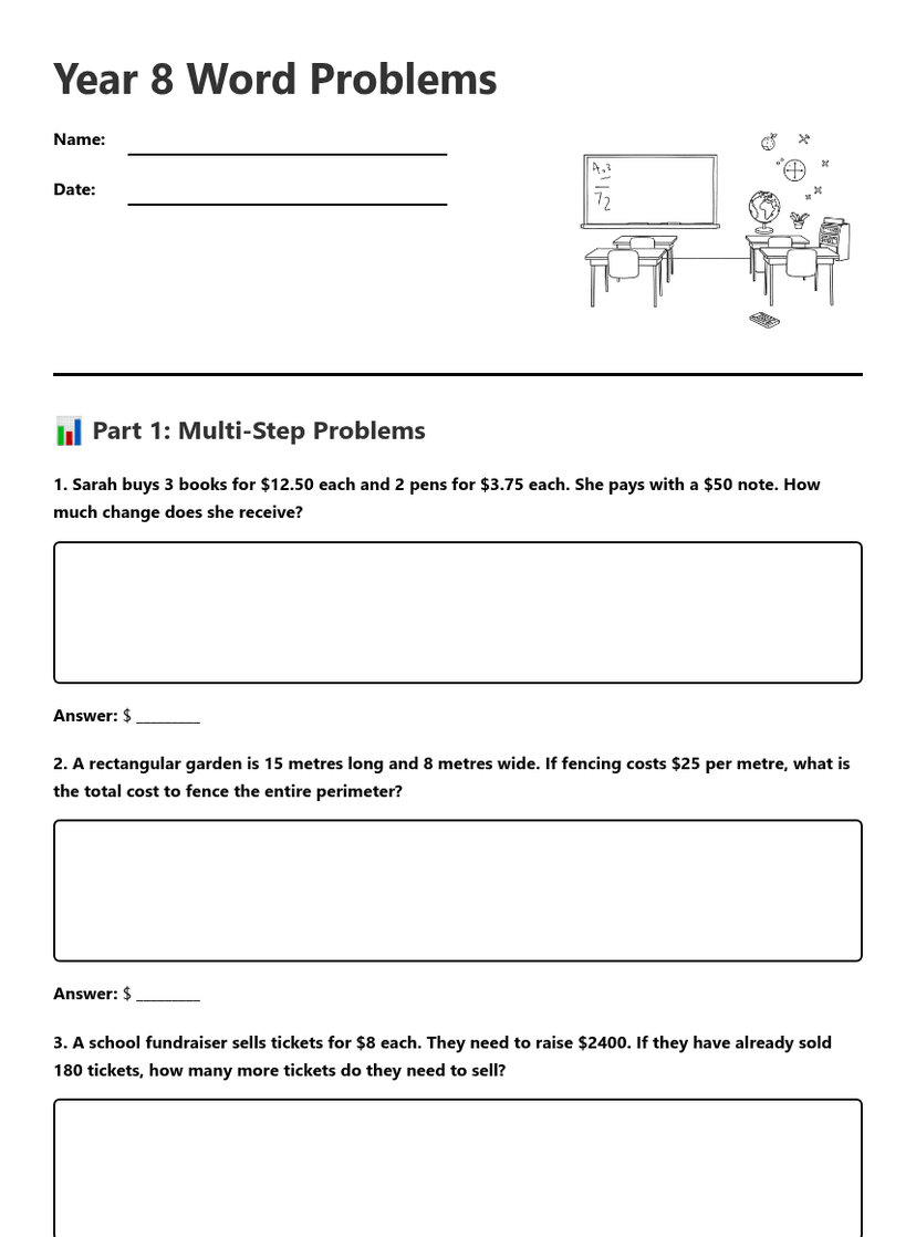 Year 8 Word Problems