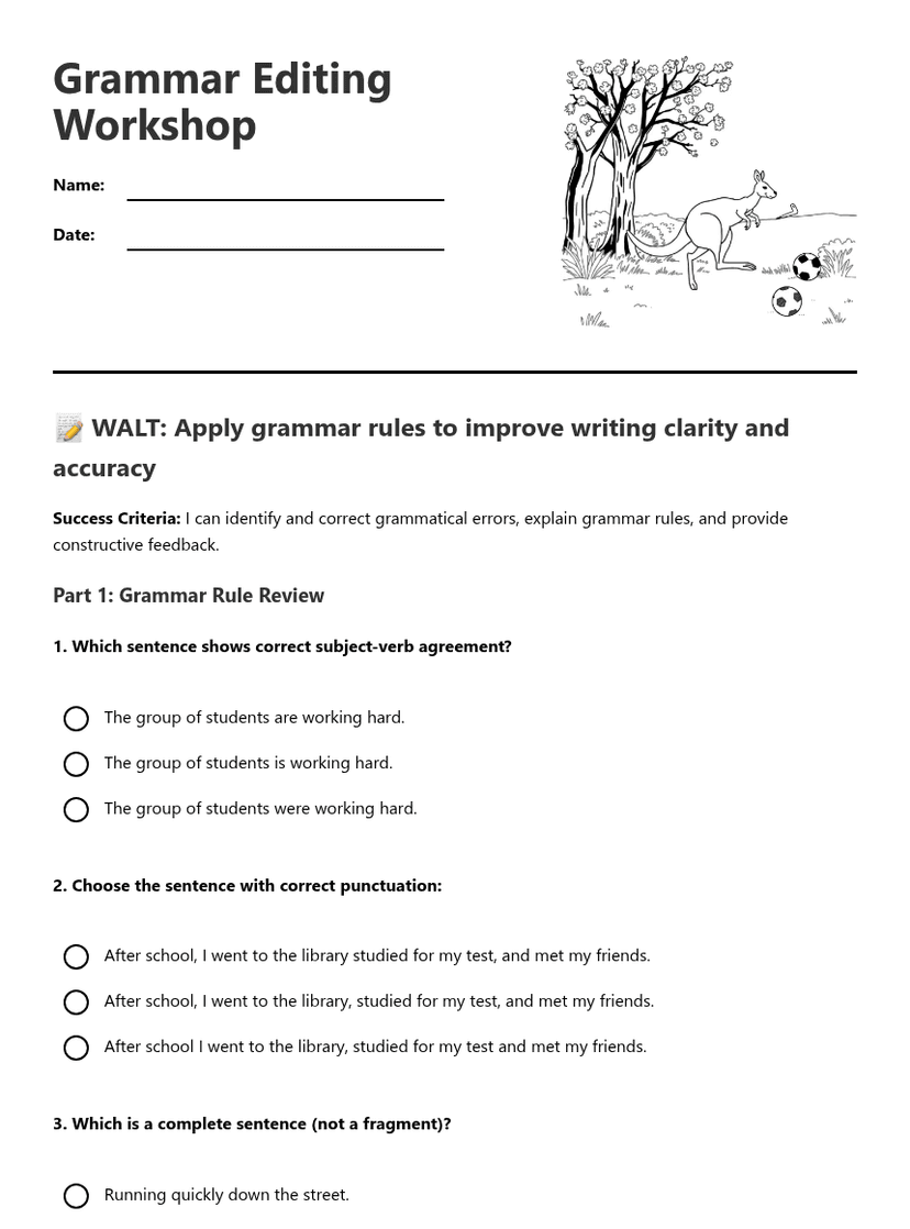 Grammar Editing Workshop