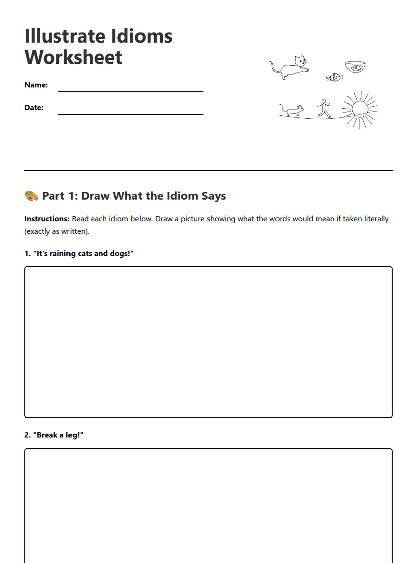 Illustrate Idioms Worksheet