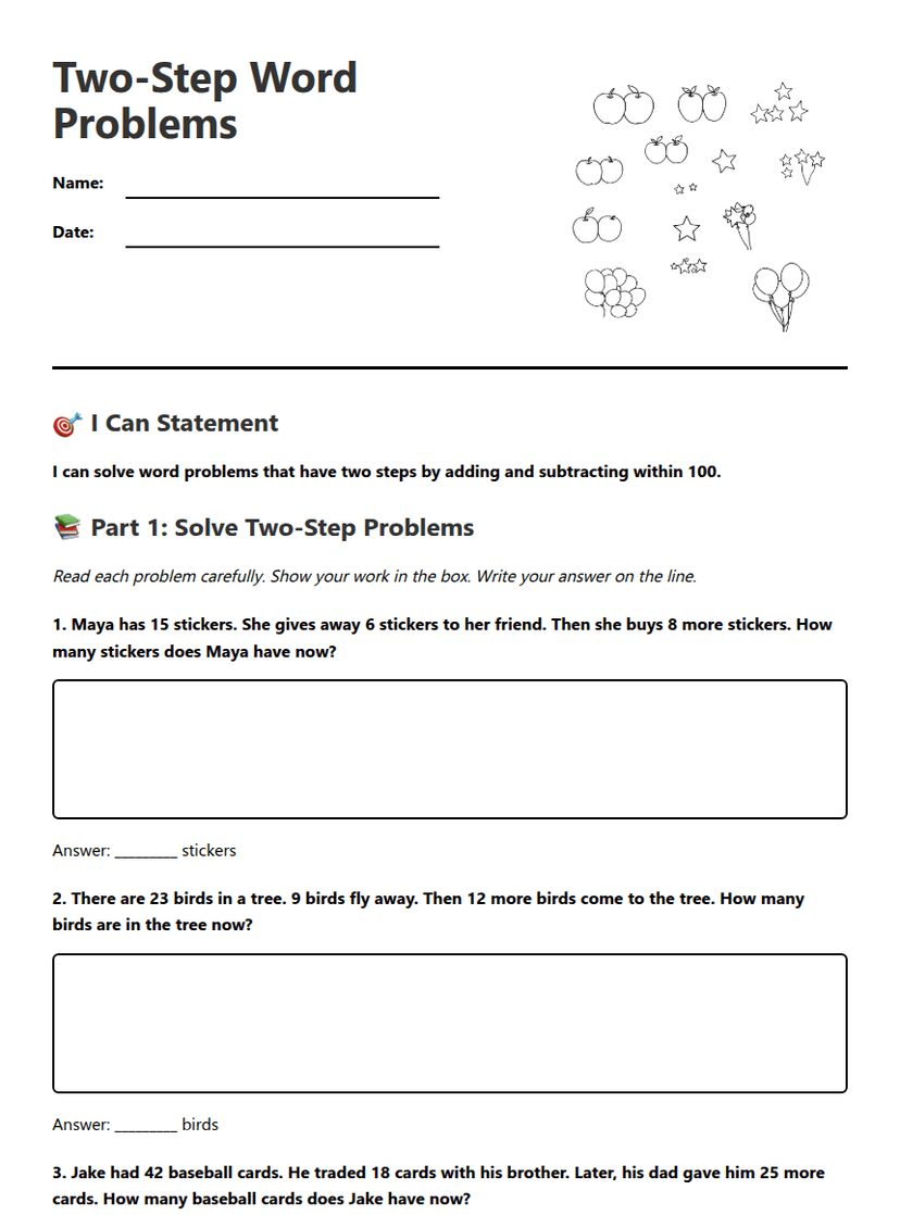 Two-Step Word Problems