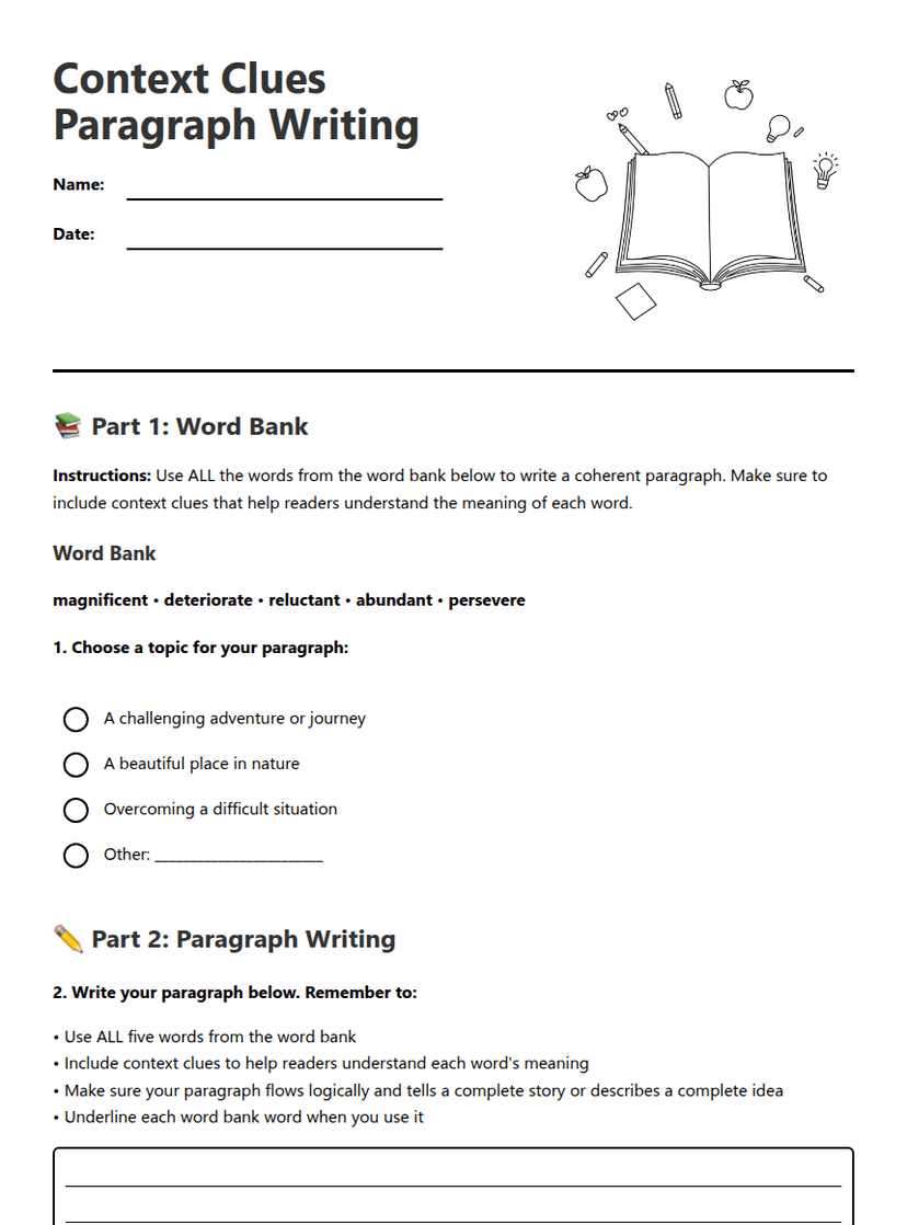 Context Clues Paragraph Writing