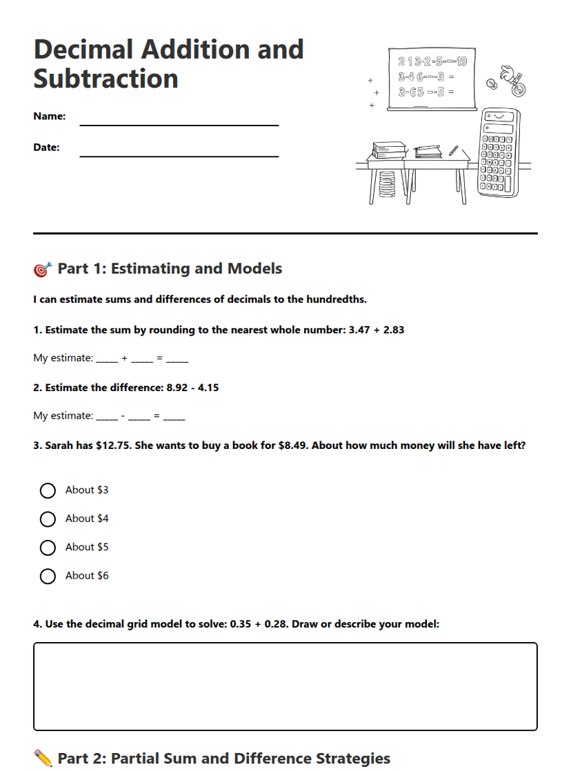 Decimal Addition and Subtraction