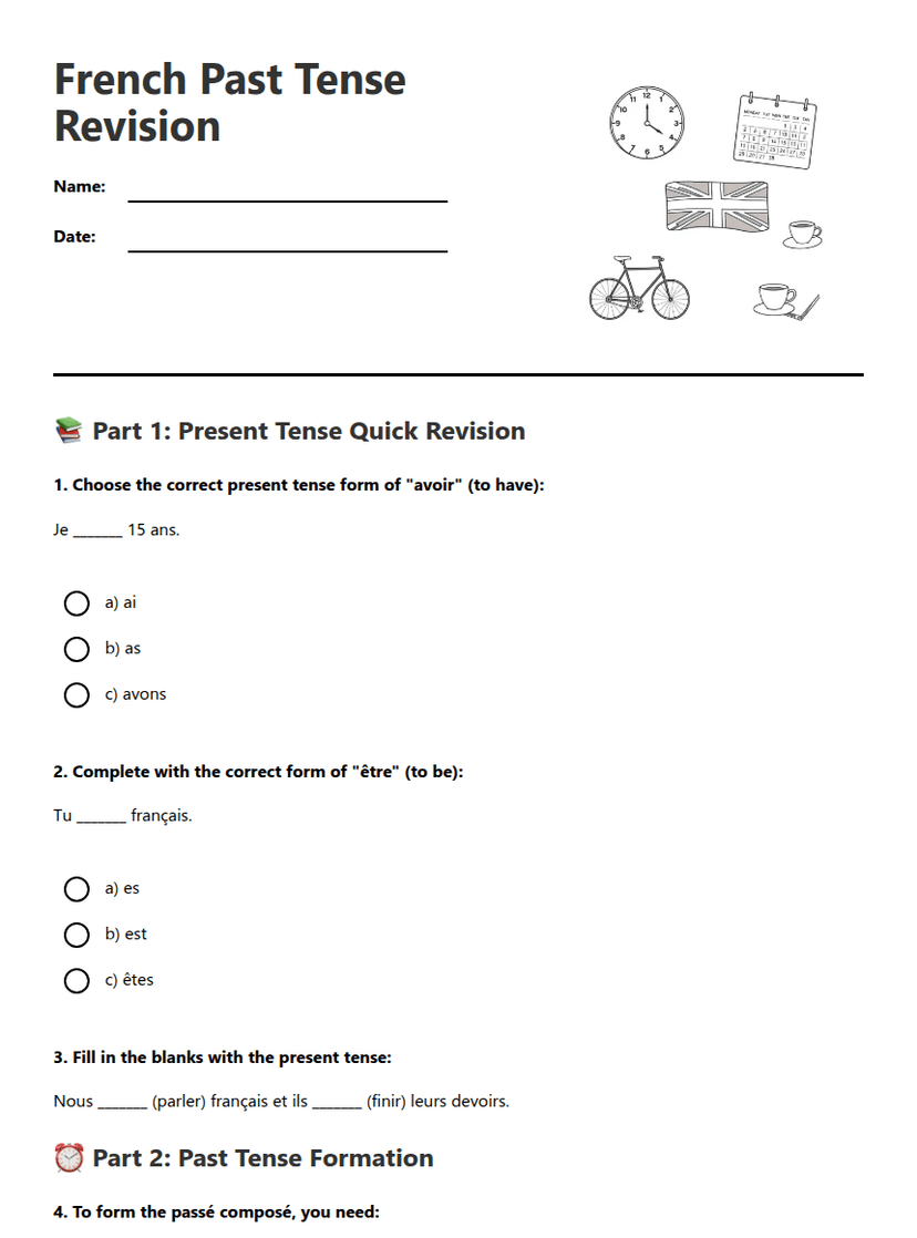 French Past Tense Revision