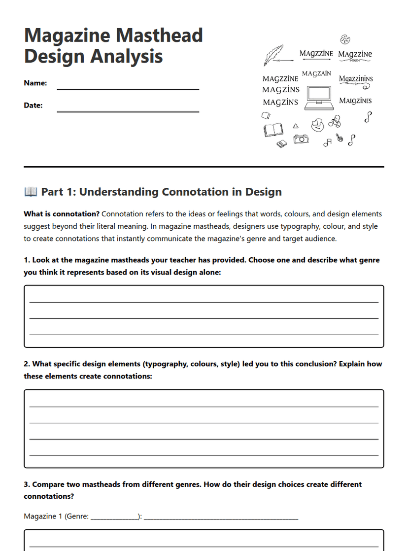 Magazine Masthead Design Analysis