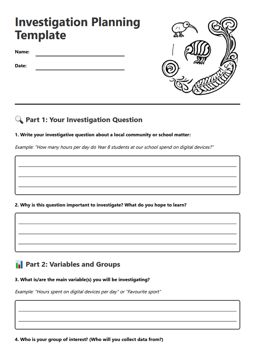 Investigation Planning Template