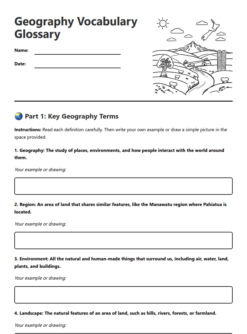 Geography Vocabulary Glossary