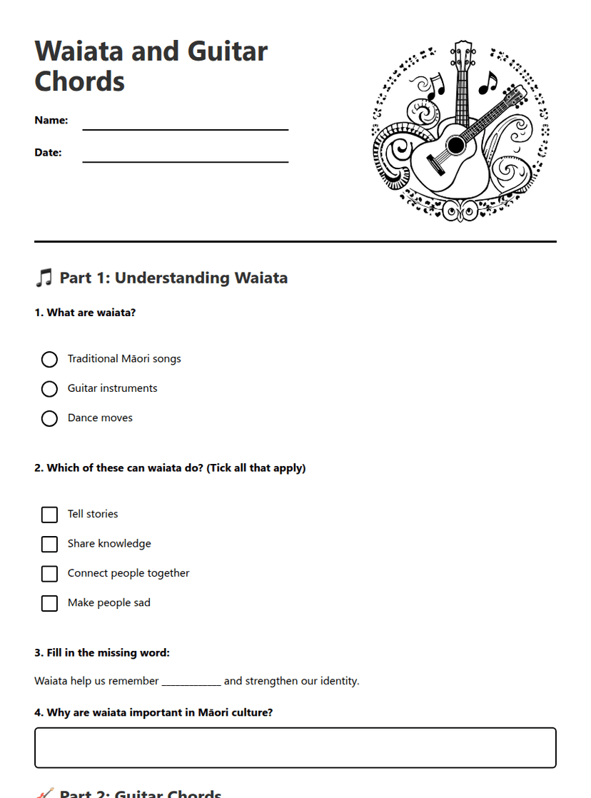 Waiata and Guitar Chords