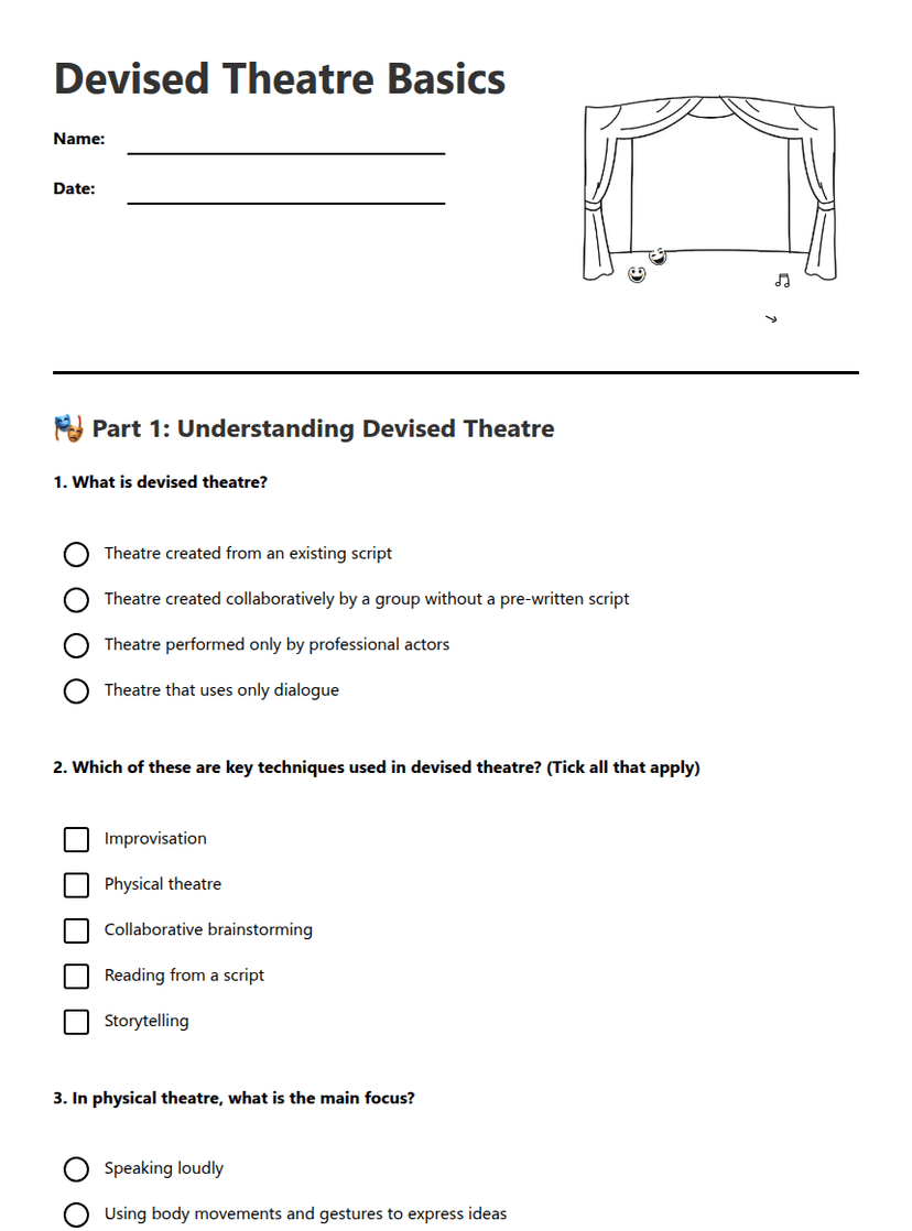 Devised Theatre Basics