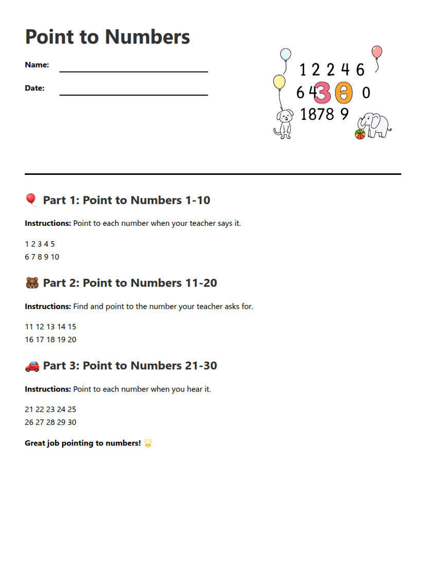 Point to Numbers