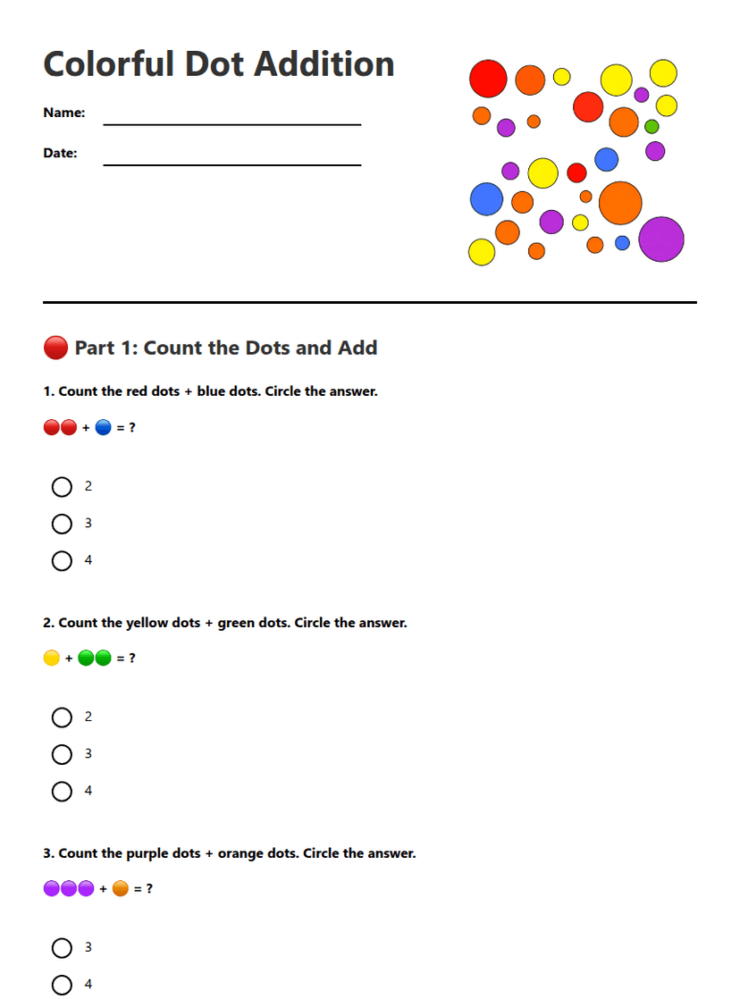 Colorful Dot Addition