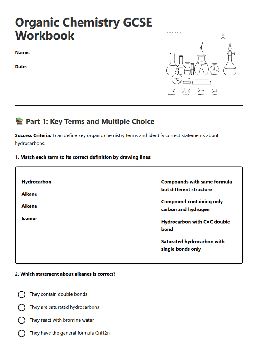 Organic Chemistry GCSE Workbook