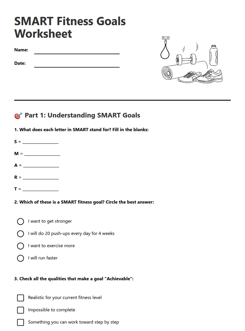 SMART Fitness Goals Worksheet