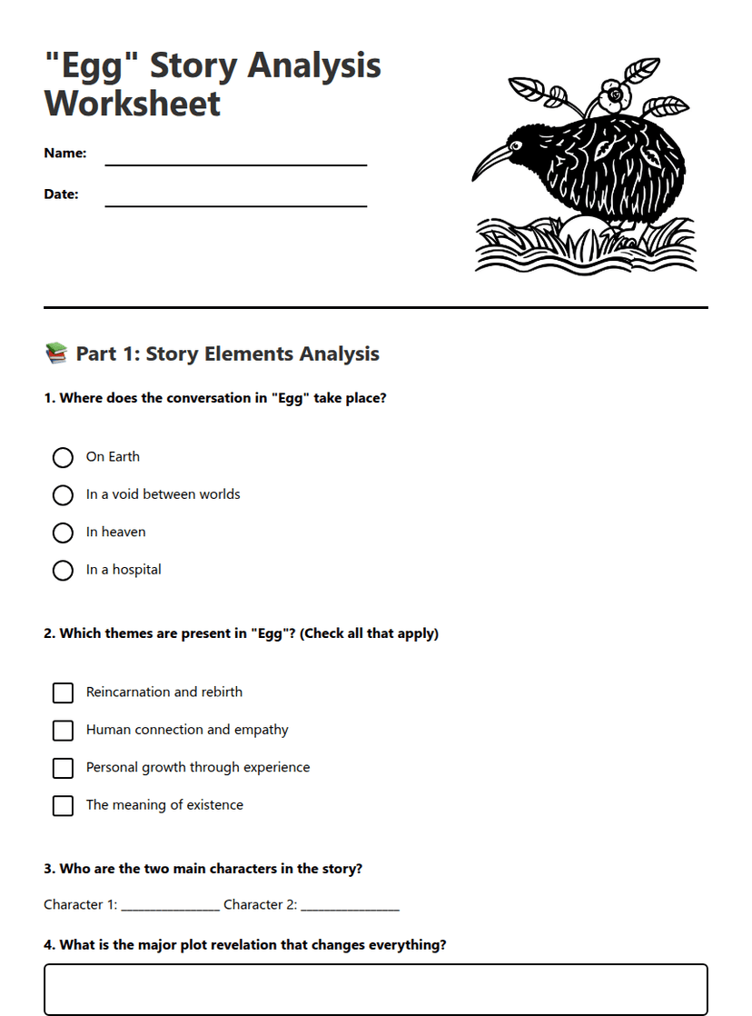 "Egg" Story Analysis Worksheet