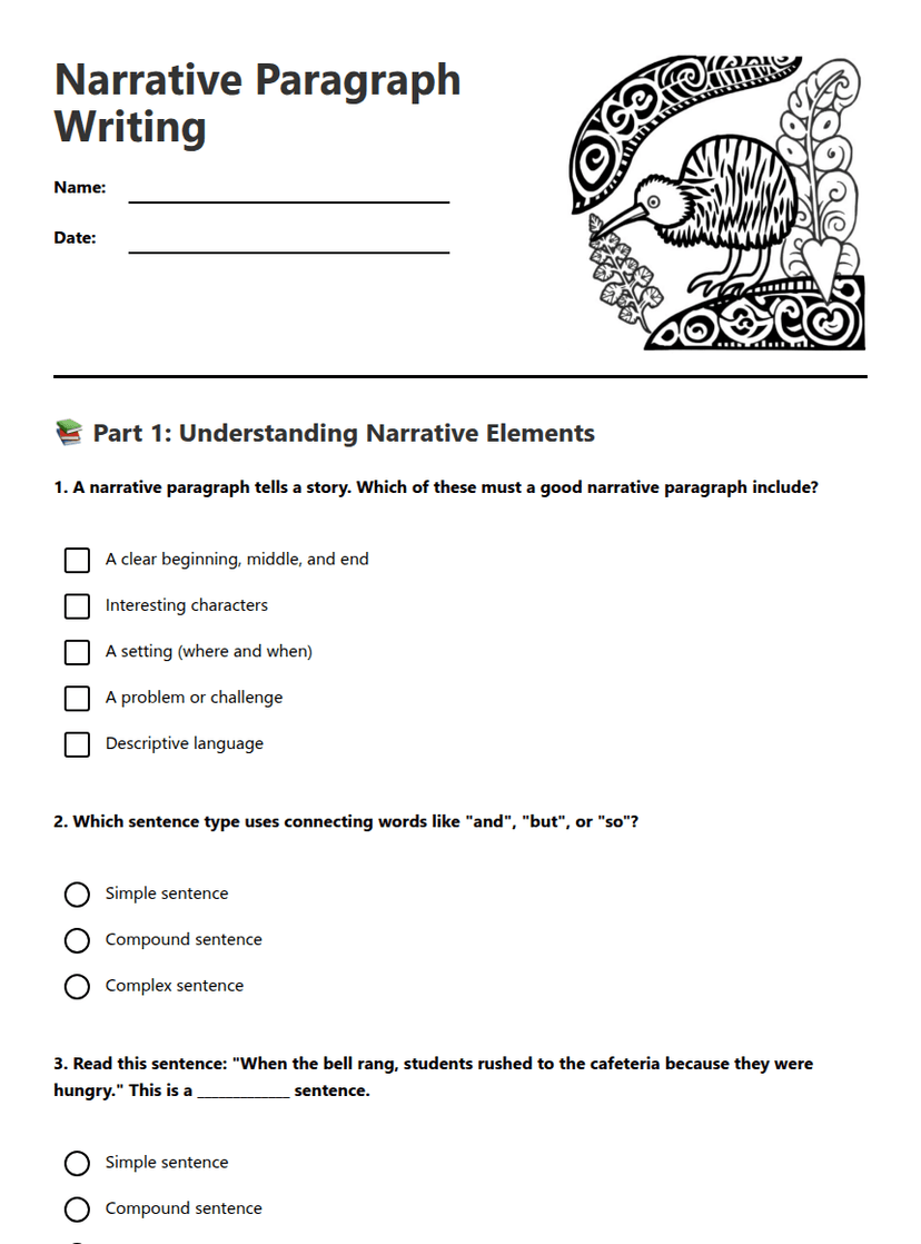 Narrative Paragraph Writing