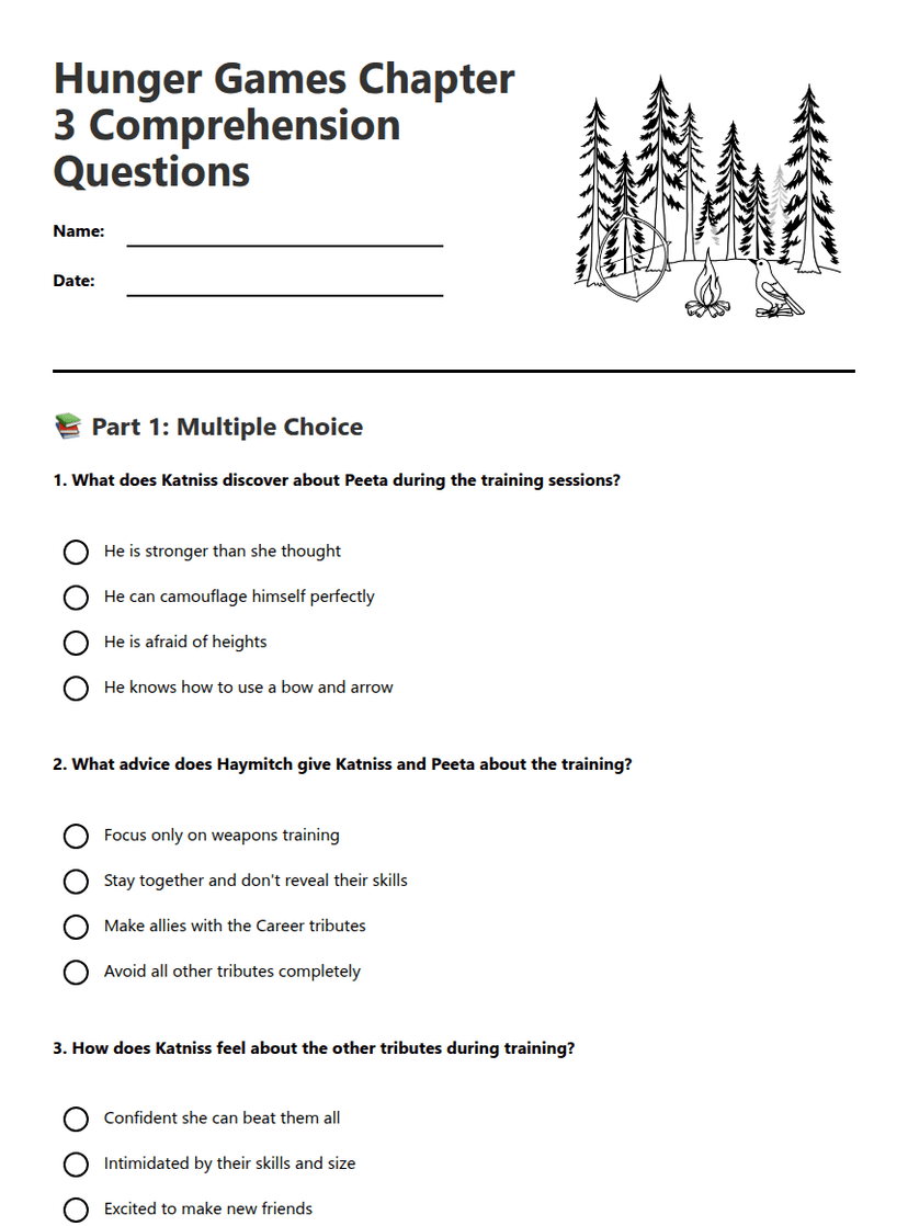 Hunger Games Comprehension Questions