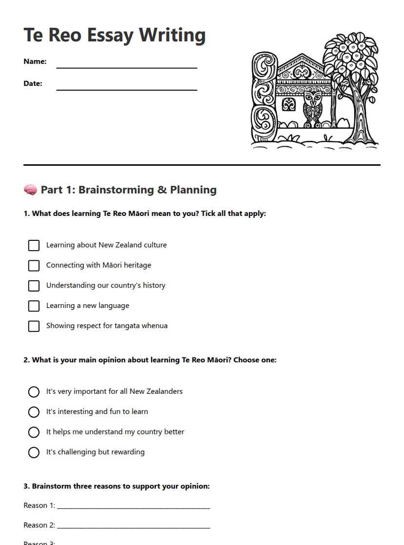 Te Reo Essay Writing
