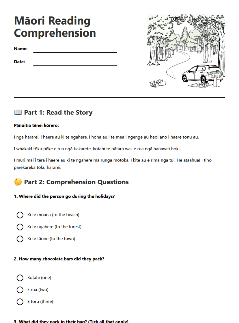 Māori Reading Comprehension