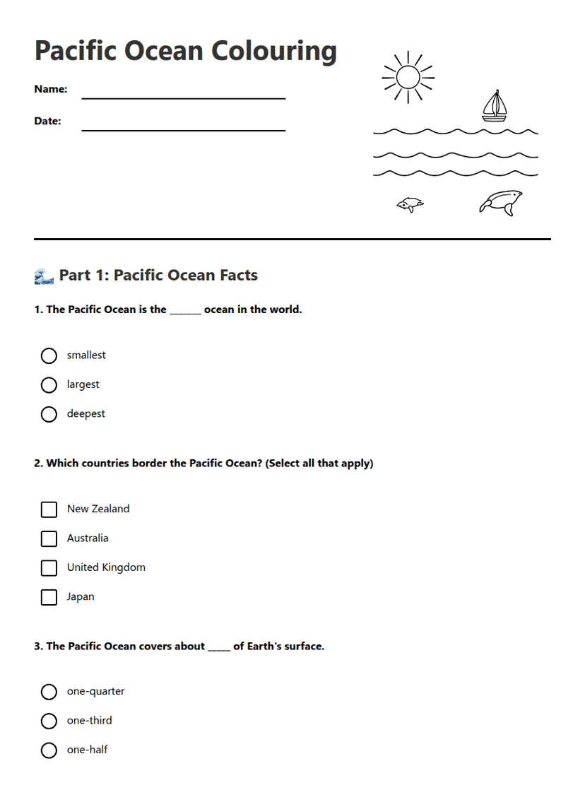 Pacific Ocean Coloring